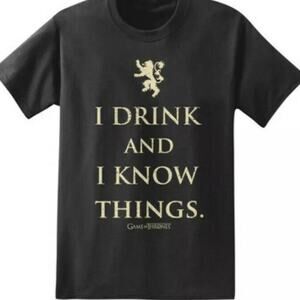 Game Of Thrones Mens T Shirt I Drink And Know Things Small‎ Tyrion Lannister